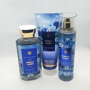 New Bath & Body Works Sale BBW Denim & Daisies 3-Piece Set Wash, Cream, etc.